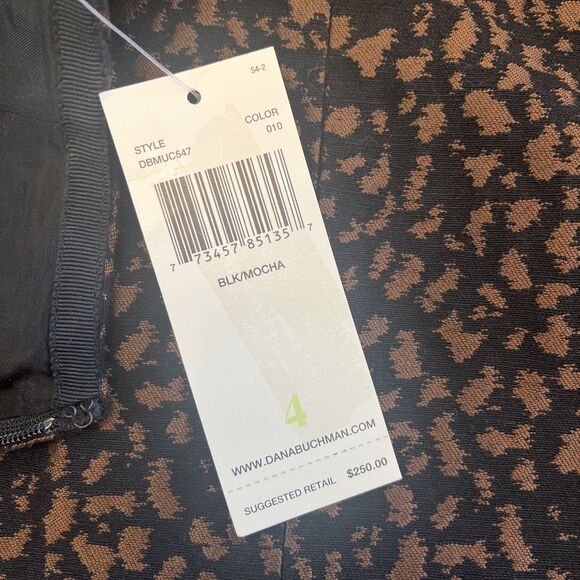 NWT Dana Buchman Poly-Cotton Wool Animal Print Knee Length Pencil Skirt Sz 4 - Picture 4 of 10